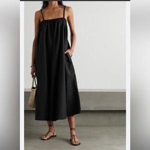 MATTEAU MAXI COTTON POPLIN STRAPPY DRESS BLACK COVERUP SIZE 4